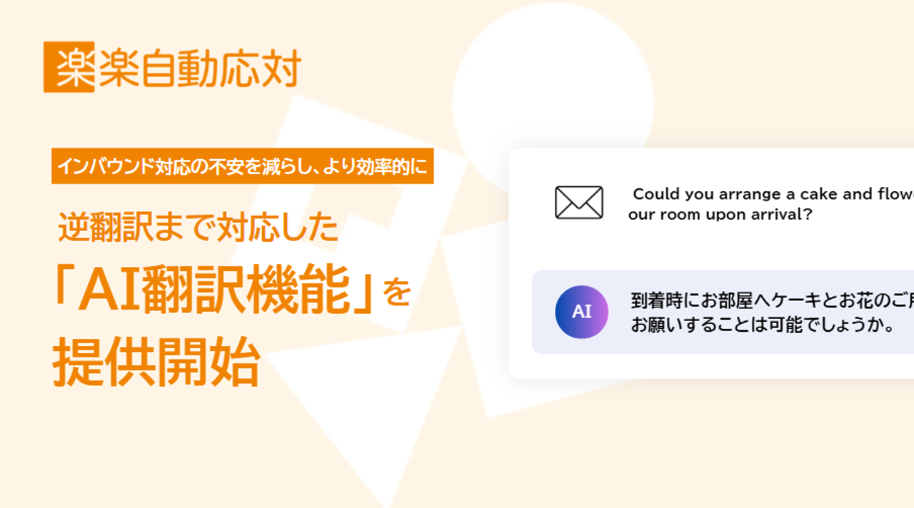 楽楽自動応対 AI翻訳機能